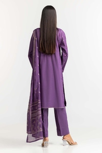 UAE-Embroidered Lawn Shirt Printed Chiffon Dupatta Dyed Trouser KJP-43184