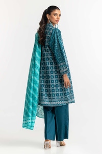 UAE -Printed Lawn Shirt Dupatta Dyed Trouser KJP-43186