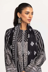 UAE -Printed Lawn Shirt Dupatta Dyed Trouser KJP-43188