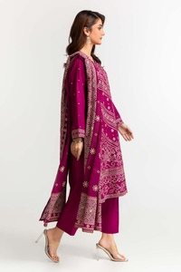 UAE -Lawn Embroidered With Lacquer Printed Suit KJP-43190