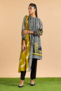 UAE -3PC Lawn Printed Embroidered Suit KJP-43207
