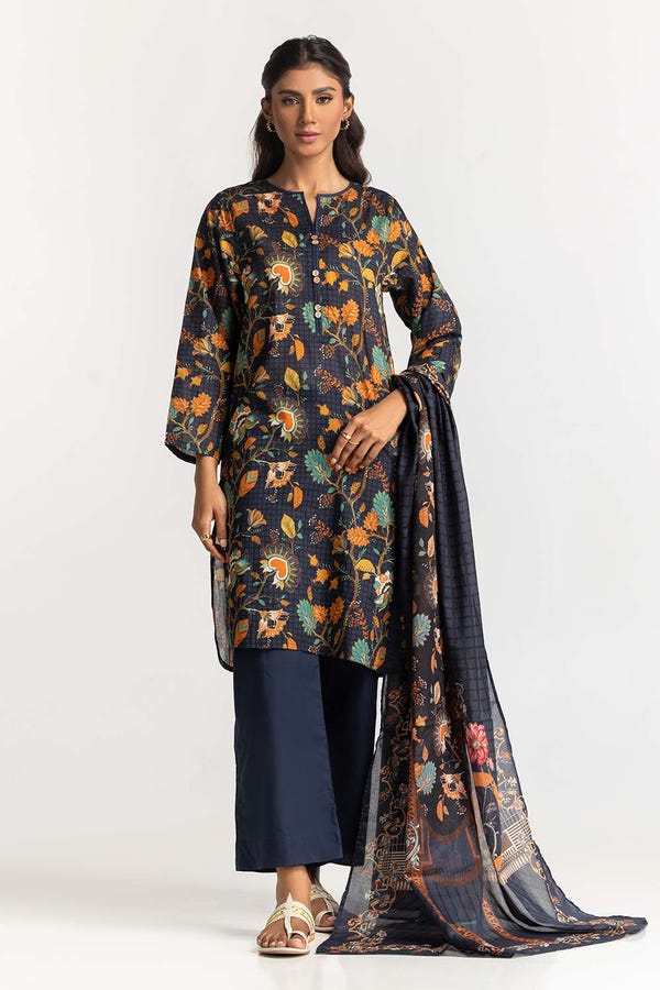 UAE -3PC Lawn Printed Suit KJP-43232