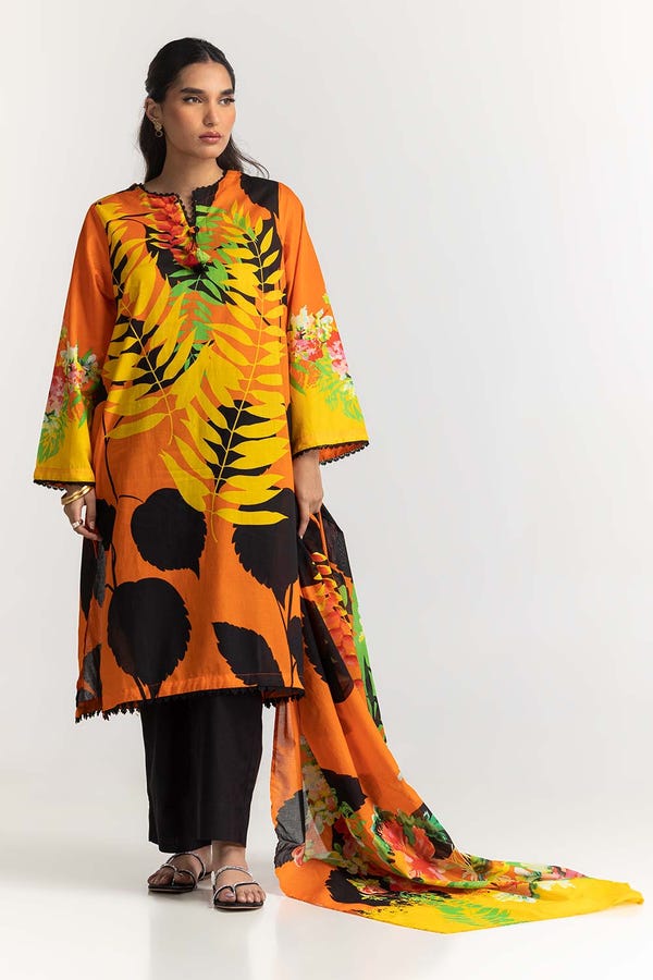 UAE -3PC Lawn Printed Suit KJP-43236