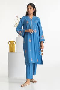 UAE -Paper Cotton Embroidered Co-Ord Set KST-43024
