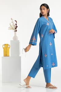 UAE -Paper Cotton Embroidered Co-Ord Set KST-43024