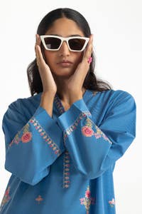 UAE -Paper Cotton Embroidered Co-Ord Set KST-43024