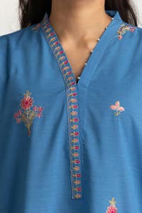 UAE -Paper Cotton Embroidered Co-Ord Set KST-43024