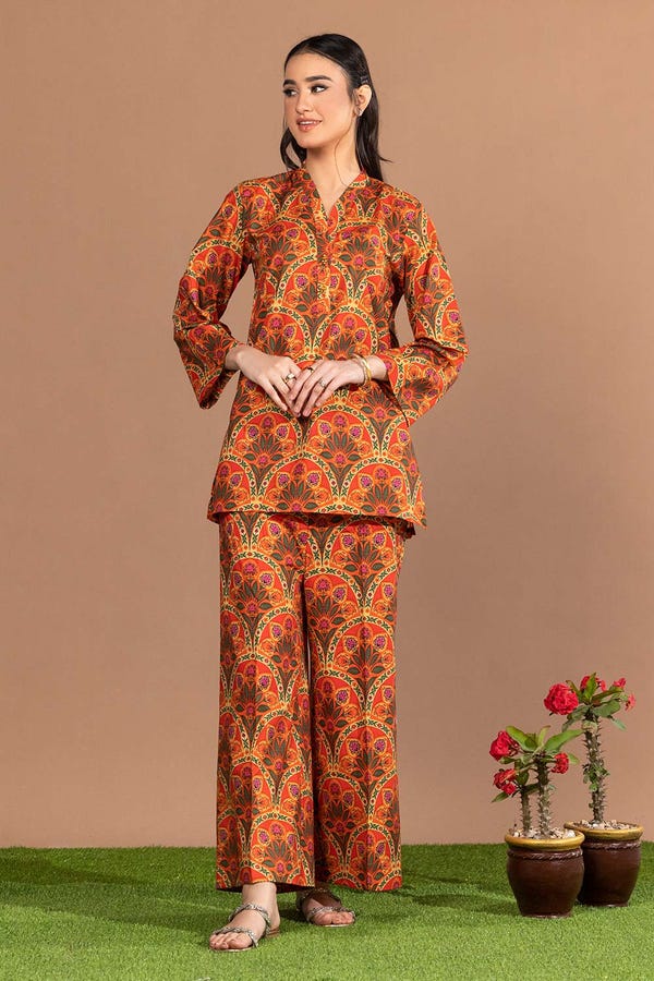 UAE -Cambric Printed Co-Ord Set KST-43043