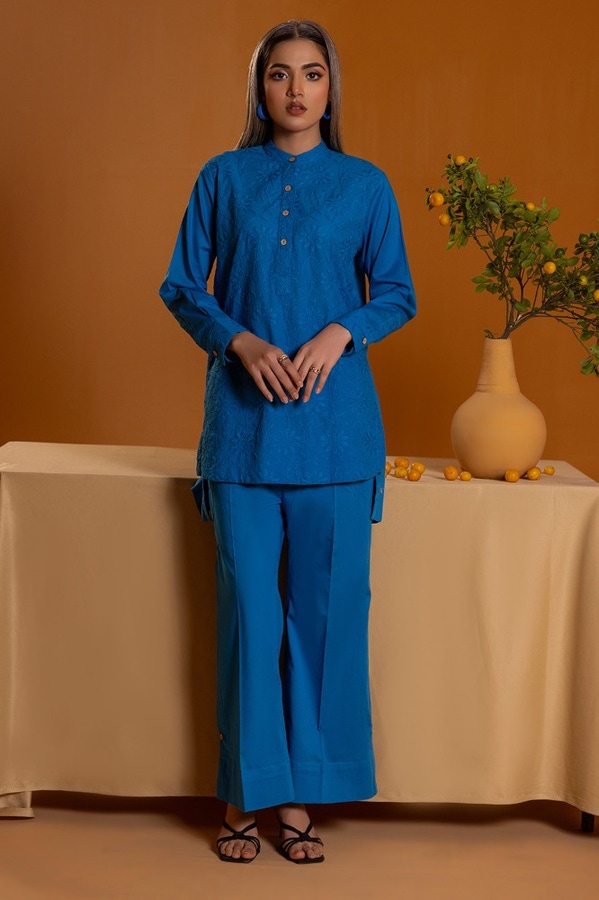 UAE -Cambric Embroidered Co-Ord Set KST-43099