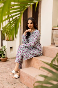 UAE -Cambric Printed Co-Ord Set KST-43143