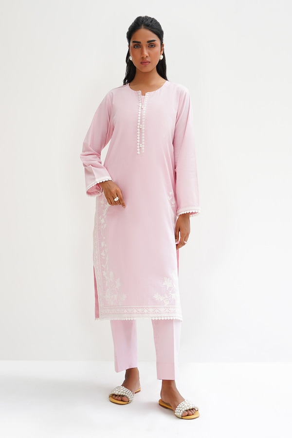 UAE -Yarn Dyed Embroidered Co-Ord Set KST-43486