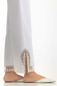 UAE -White Cambric Embroidered Trouser KTR-43103-B