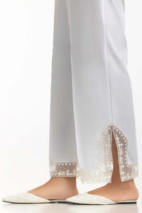 UAE -White Cambric Embroidered Trouser KTR-43103-B