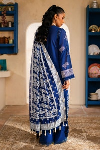 UAE -3 Piece Unstitched Embroidered Swiss Voile Suit with Lacquer Printed Chiffon Dupatta LSV-52001