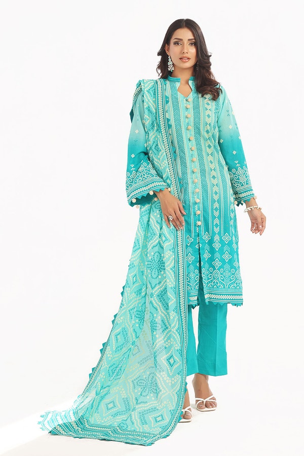 UAE -3 Piece Unstitched Lacquer Printed Lawn Suit CL-42328 A