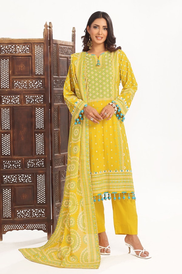 UAE -3 Piece Unstitched Lacquer Printed Lawn Suit CL-52138 A