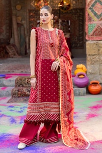 UAE -3 Piece Unstitched Lacquer Printed Lawn Suit CL-52138 B