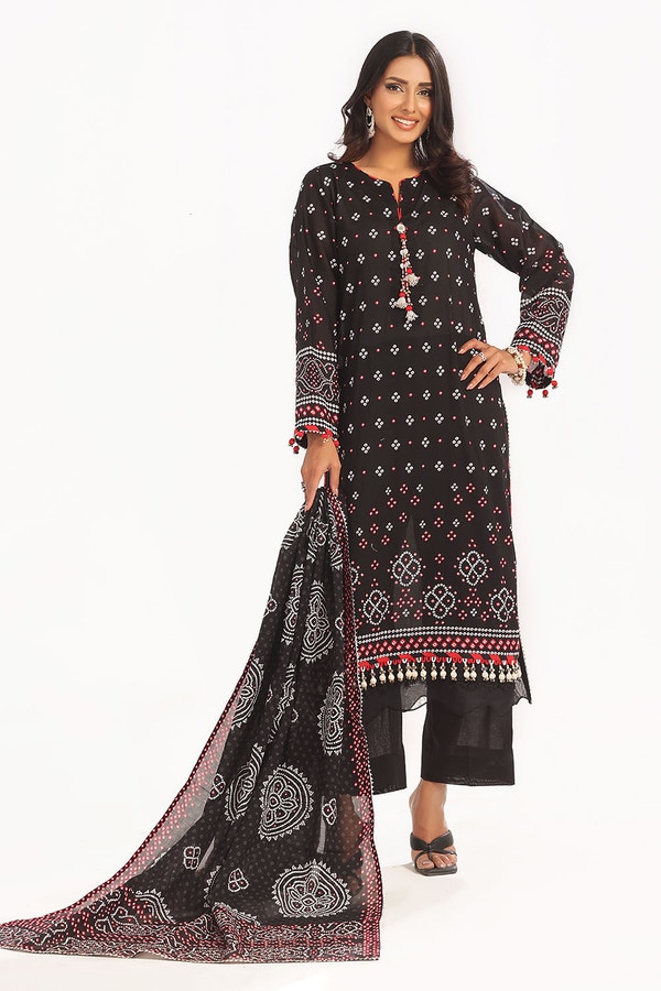 UAE -3 Piece Unstitched Lacquer Printed Lawn Suit CL-52171 A