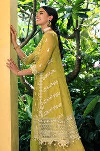 UAE -3PC Embroidered Paper Cotton Unstitched Suit with Embroidered Paper Cotton Dupatta and Inner LE-42016