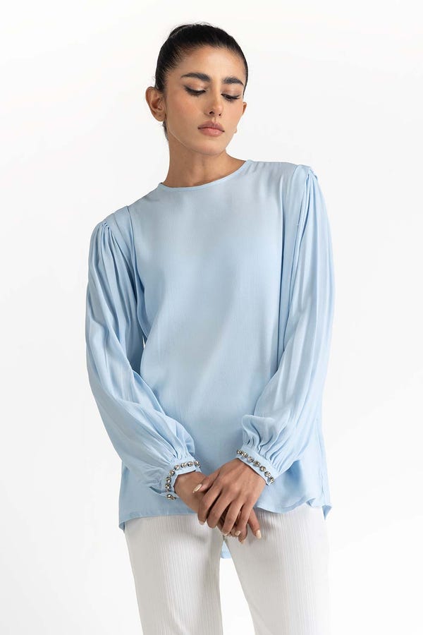 UAE -Light Blue Blended Top 231-217-035