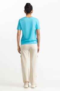 UAE -Light Blue Knit T-Shirt 231-213-010 A
