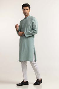 UAE -Light Green Embroidered Kurta KR-EMB24-026