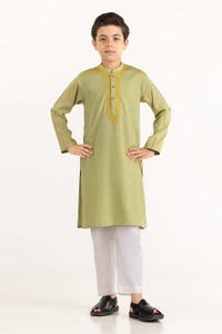 UAE -Lime Green Embroidered Kurta KR-KEMB22-020