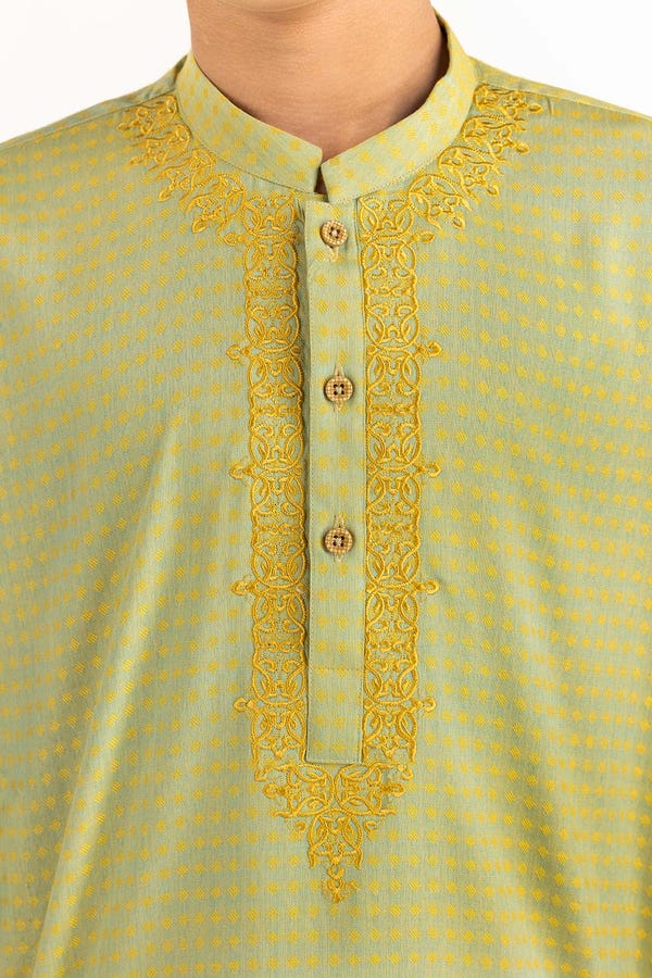 UAE -Lime Green Embroidered Kurta KR-KEMB22-020