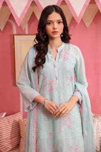 UAE -3PC Embroidered Swiss Voile Unstitched Suit with Embroidered Chiffon Dupatta and Inner LSV-42001