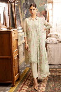 UAE -3PC Embroidered Swiss Voile Unstitched Suit with Embroidered Chiffon Dupatta and Inner LSV-42002