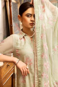 UAE -3PC Embroidered Swiss Voile Unstitched Suit with Embroidered Chiffon Dupatta and Inner LSV-42002