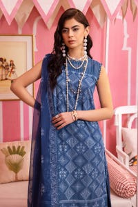 UAE -3PC Embroidered Swiss Voile Unstitched Suit with Embroidered Chiffon Dupatta and Inner LSV-42006