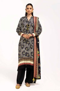 UAE -3 Piece Unstitched Printed Linen Suit LT-42001
