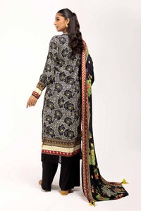 UAE -3 Piece Unstitched Printed Linen Suit LT-42001