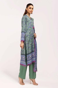 UAE -3 Piece Unstitched Printed Linen Suit LT-42002