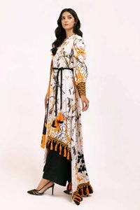 UAE -3 Piece Unstitched Printed Linen Suit LT-42006