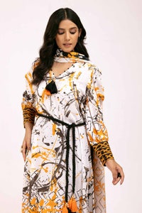 UAE -3 Piece Unstitched Printed Linen Suit LT-42006