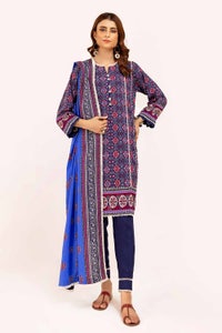 UAE -3 Piece Unstitched Printed Linen Suit LT-42008
