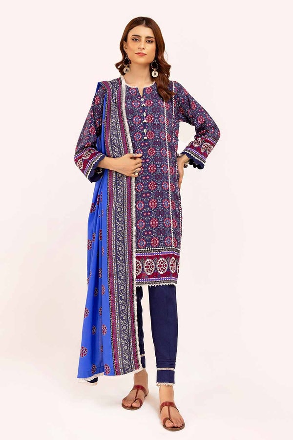 UAE -3 Piece Unstitched Printed Linen Suit LT-42008