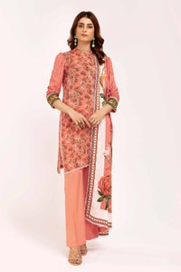 UAE -3 Piece Unstitched Printed Linen Suit LT-42009