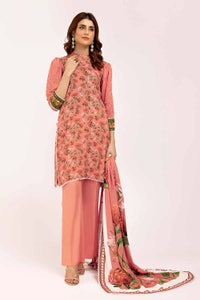 UAE -3 Piece Unstitched Printed Linen Suit LT-42009