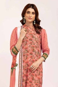 UAE -3 Piece Unstitched Printed Linen Suit LT-42009