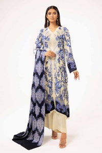 UAE -3 Piece Unstitched Printed Linen Suit LT-42010