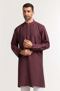 UAE -Maroon Basic Kurta KR-PLN24-014