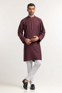 UAE -Maroon Basic Kurta KR-PLN24-014