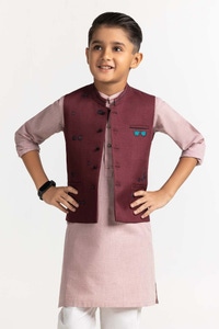 UAE -Maroon Embroidered Waist Coat KWC-PD23-009