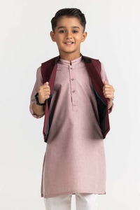 UAE -Maroon Embroidered Waist Coat KWC-PD23-009