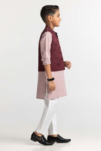 UAE -Maroon Embroidered Waist Coat KWC-PD23-009