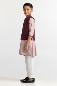 UAE -Maroon Embroidered Waist Coat KWC-PD23-009