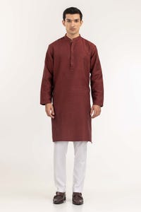 UAE -Maroon Jacquard Kurta KR-PLN22-107